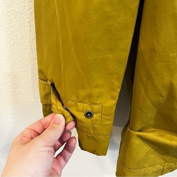 Eileen Fisher size medium yellow green lined light weight hooded raincoat - Picture 6 of 16